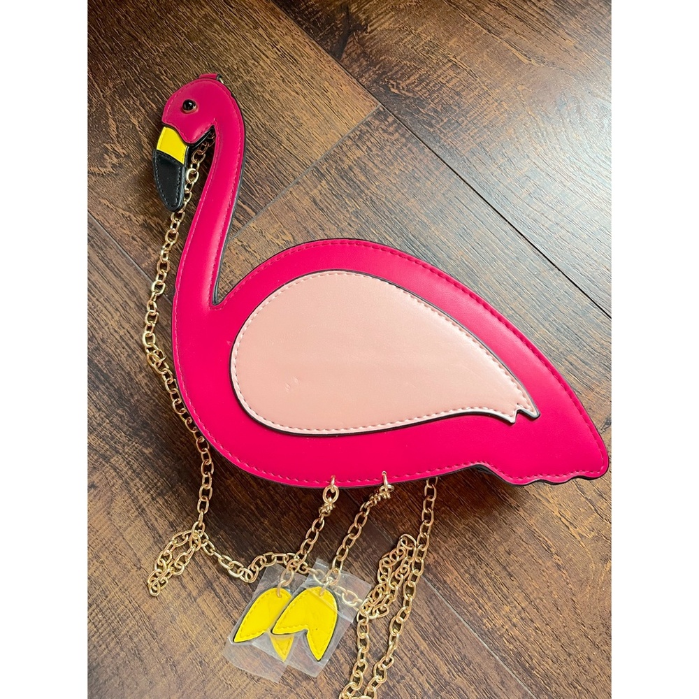NEW pink flamingo purse read description.